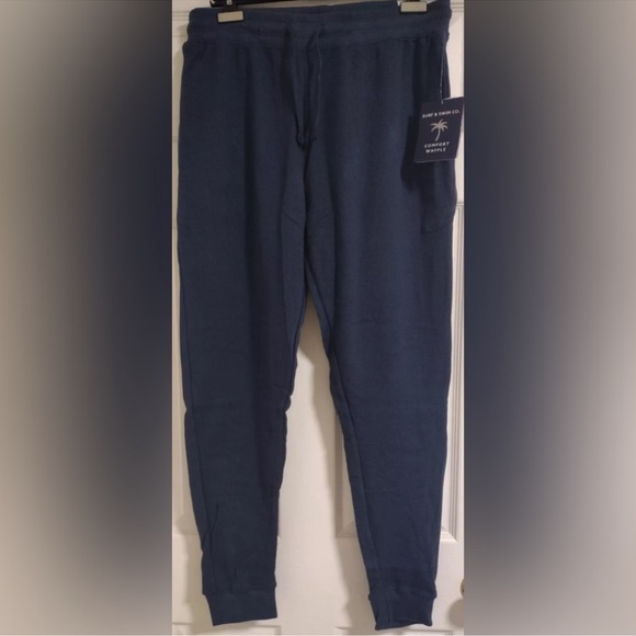 NWT SURF & SWIM CO. NAVY BLUE MENS WAFFLE JOGGERS SZ LARGE - Picture 6 of 10
